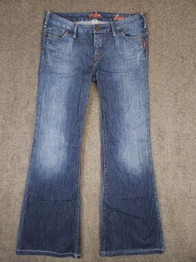 Vintage Y2K Women’s Silver Sarah FlareDenim Jeans Size 30x34 (30x30)